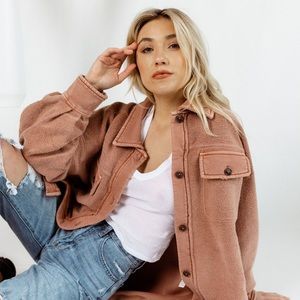 Free People Ruby Jacket in Mauve - S